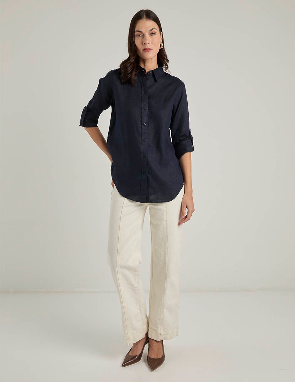Blusa camisera manga larga para mujer 3