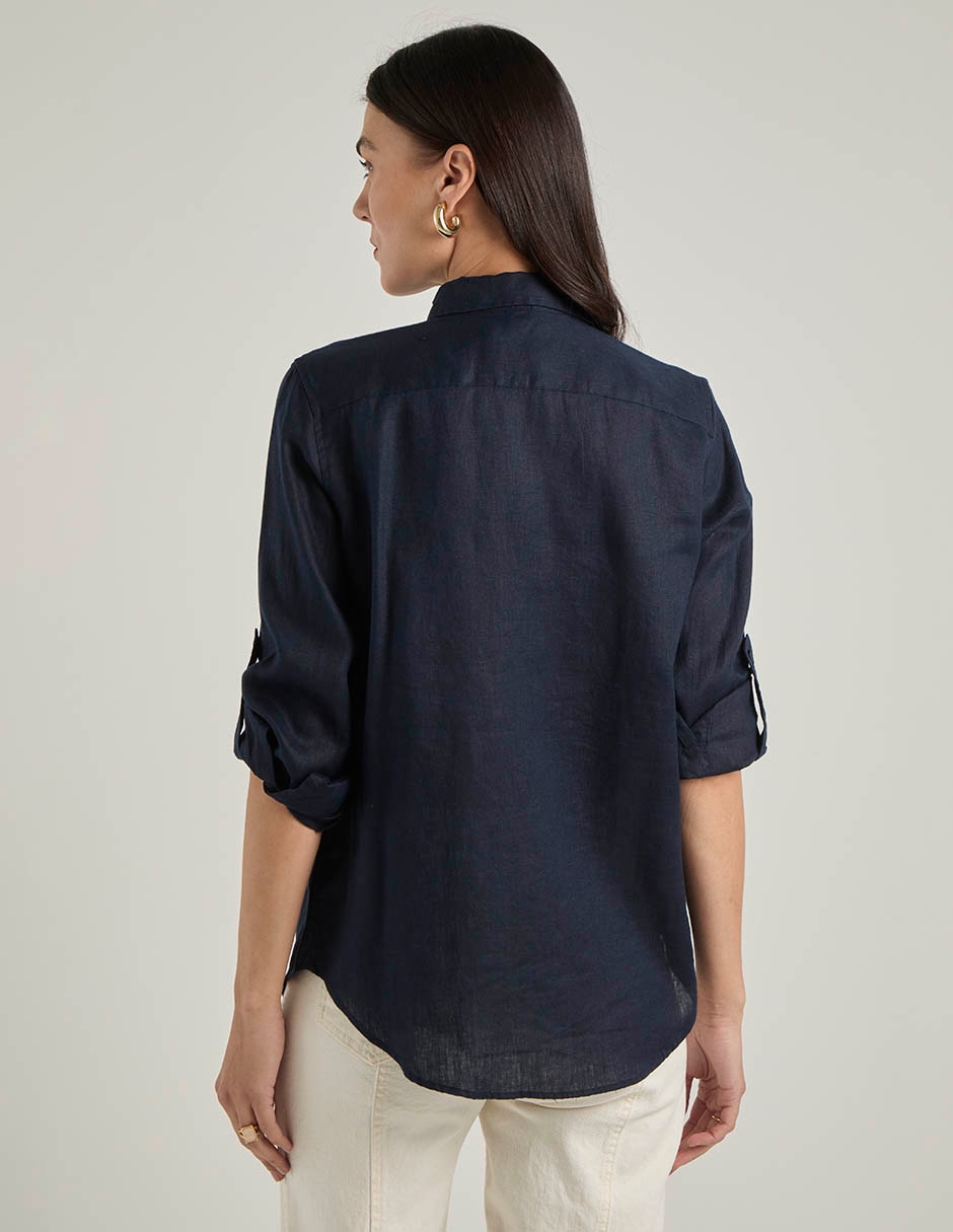 Blusa camisera manga larga para mujer 6