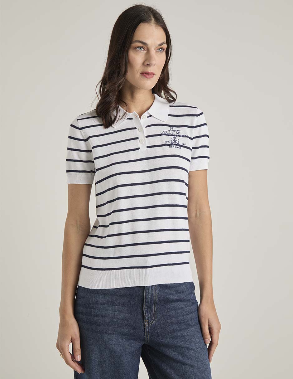 Playera manga corta cuello polo para mujer 2