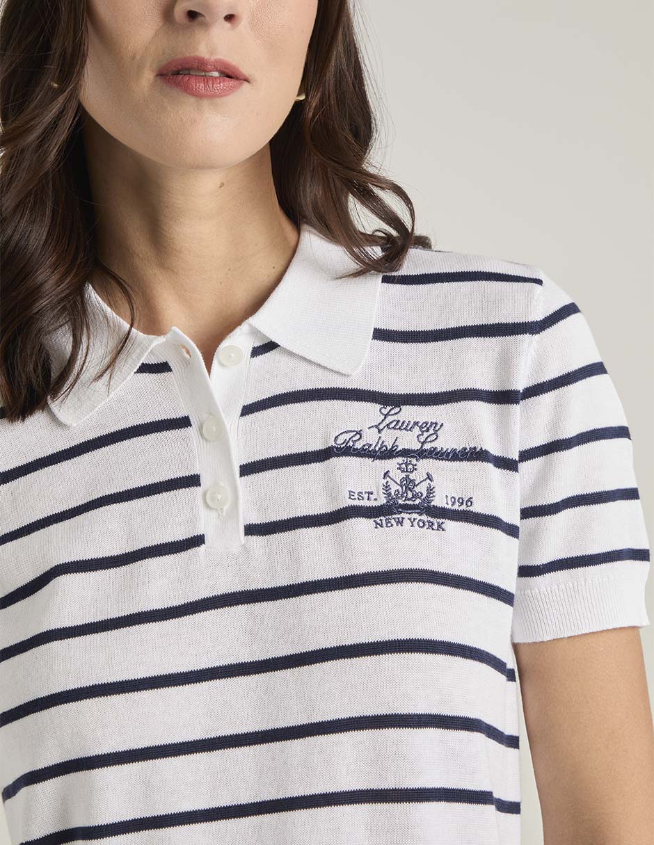 Playera manga corta cuello polo para mujer 4