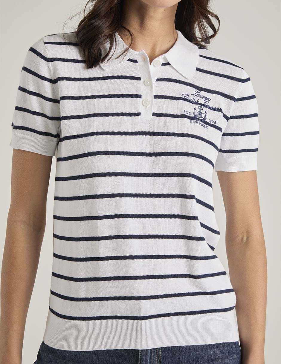 Playera manga corta cuello polo para mujer 5