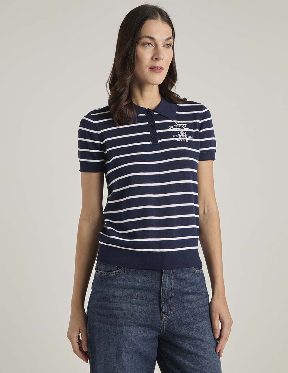Playera manga corta Lauren Ralph Lauren cuello polo para mujer