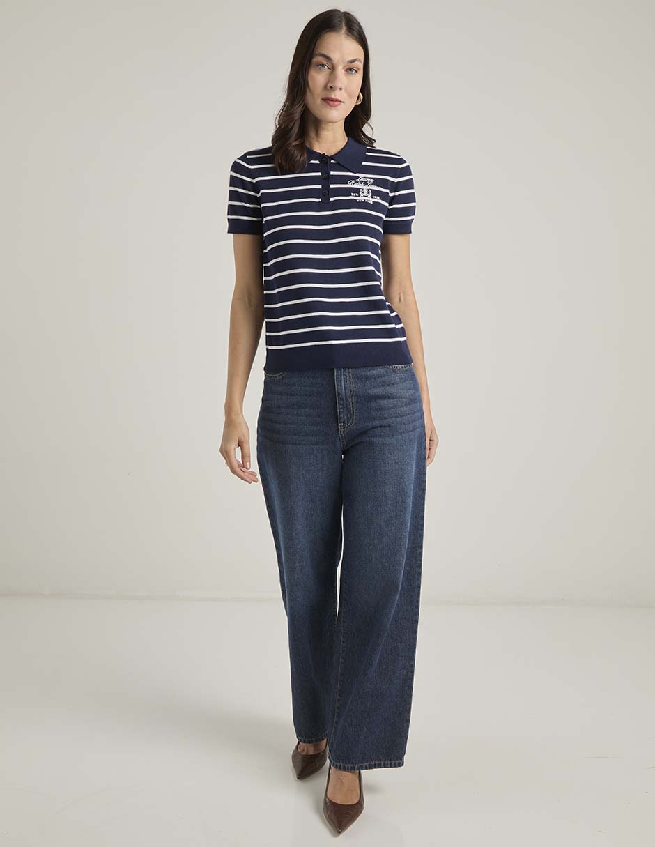 Playera manga corta Lauren Ralph Lauren cuello polo para mujer