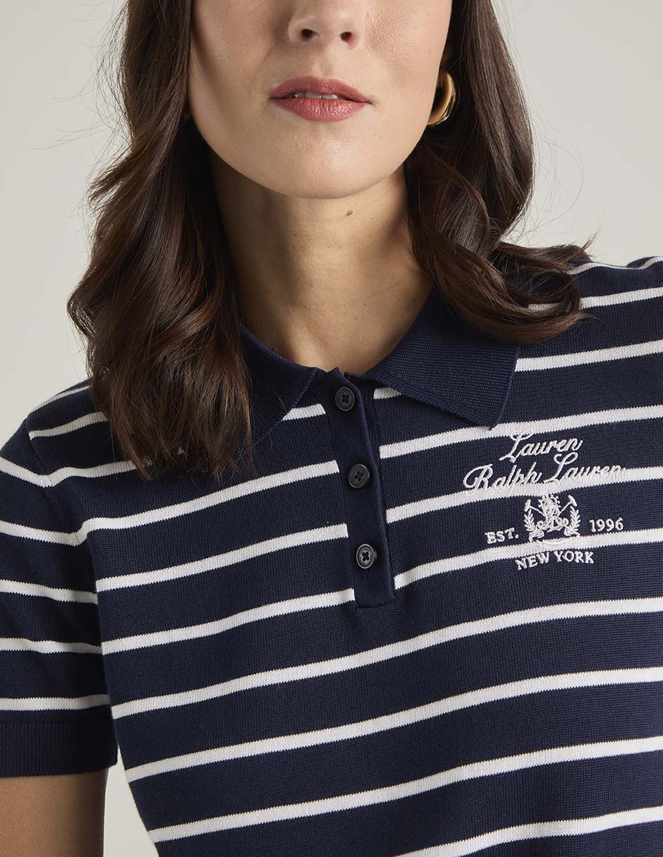 Playera manga corta Lauren Ralph Lauren cuello polo para mujer