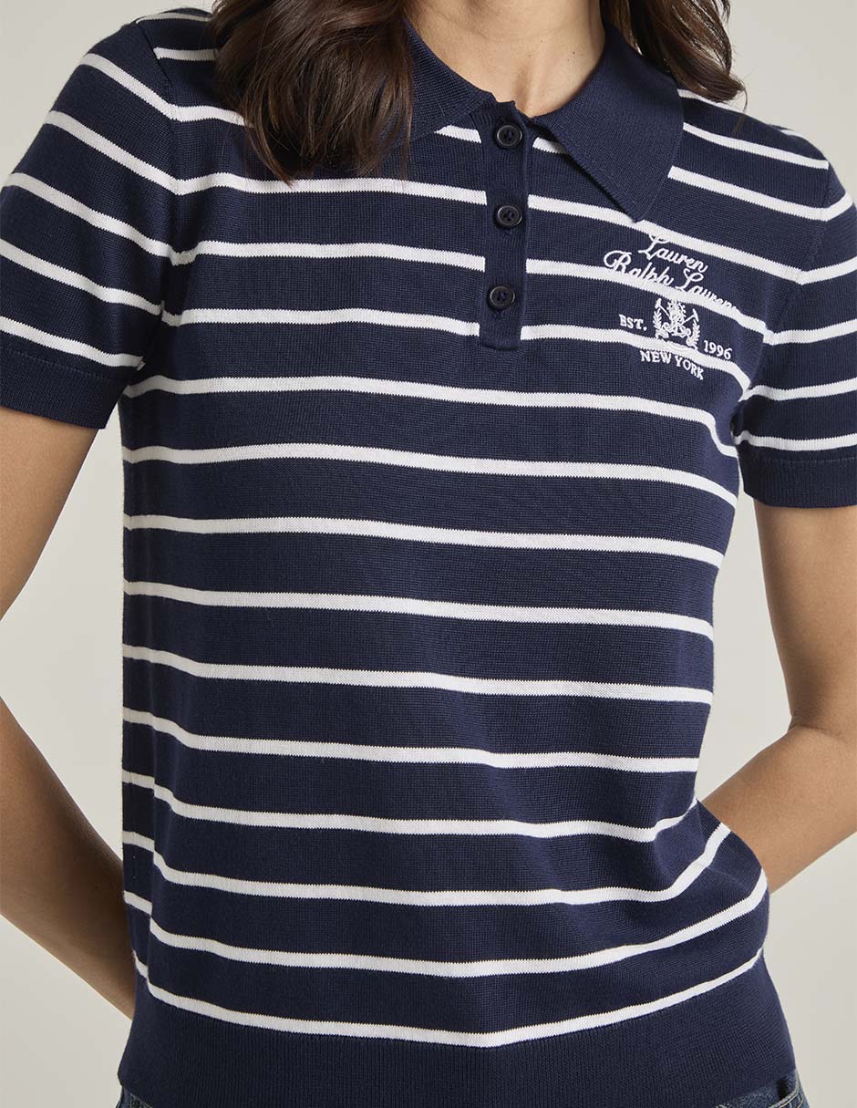 Playera manga corta Lauren Ralph Lauren cuello polo para mujer