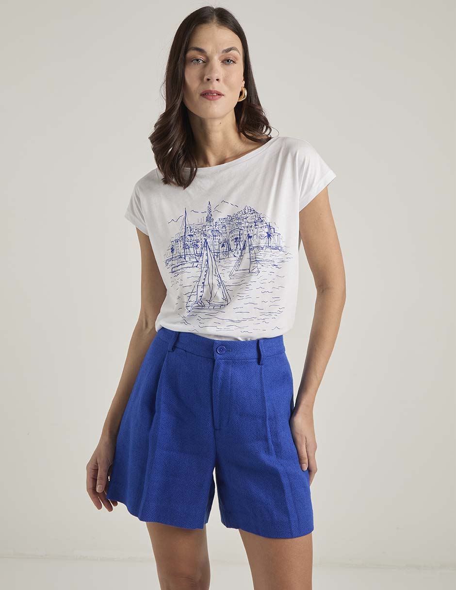 Blusa manga corta para mujer