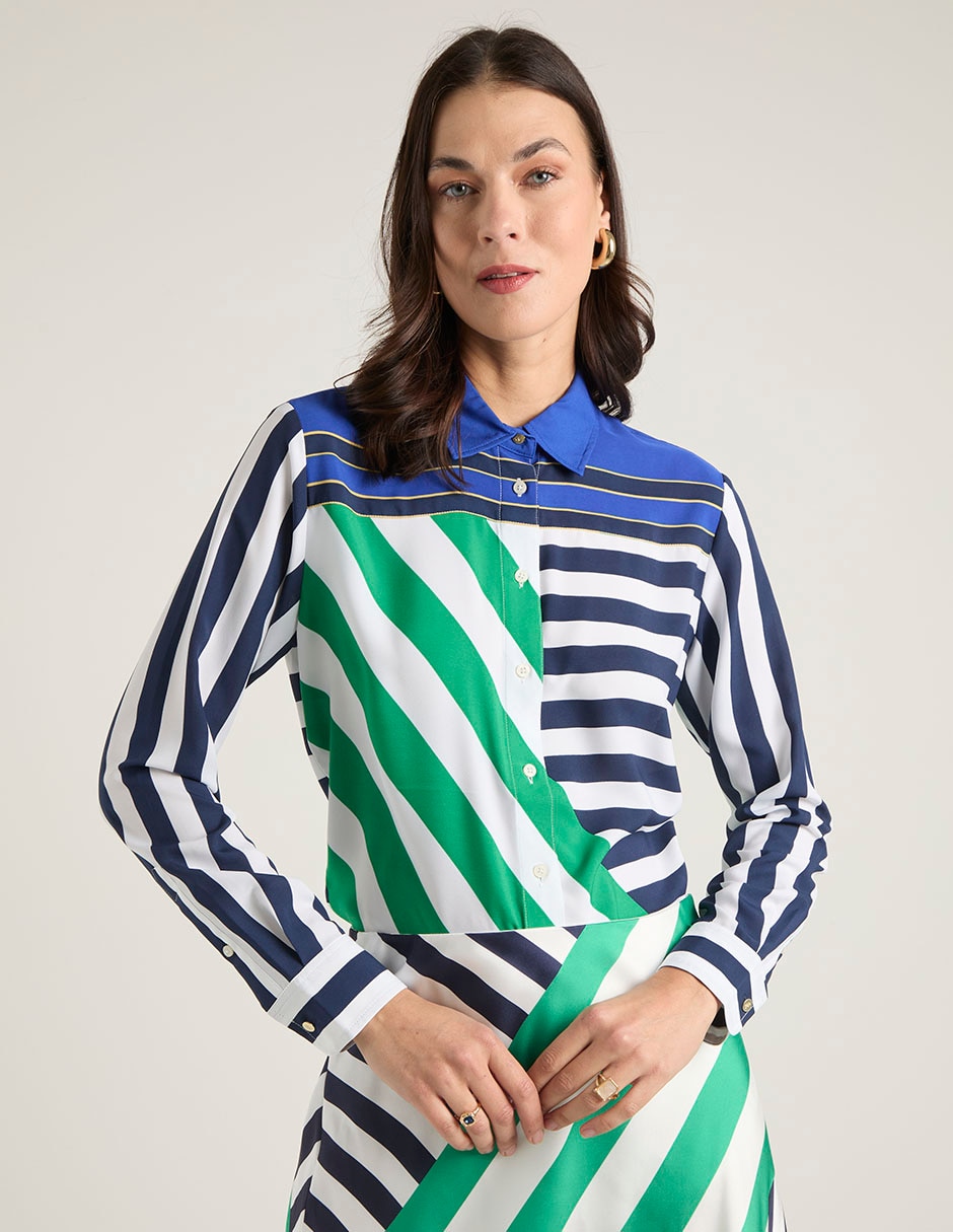 Blusa camisera manga larga para mujer 2