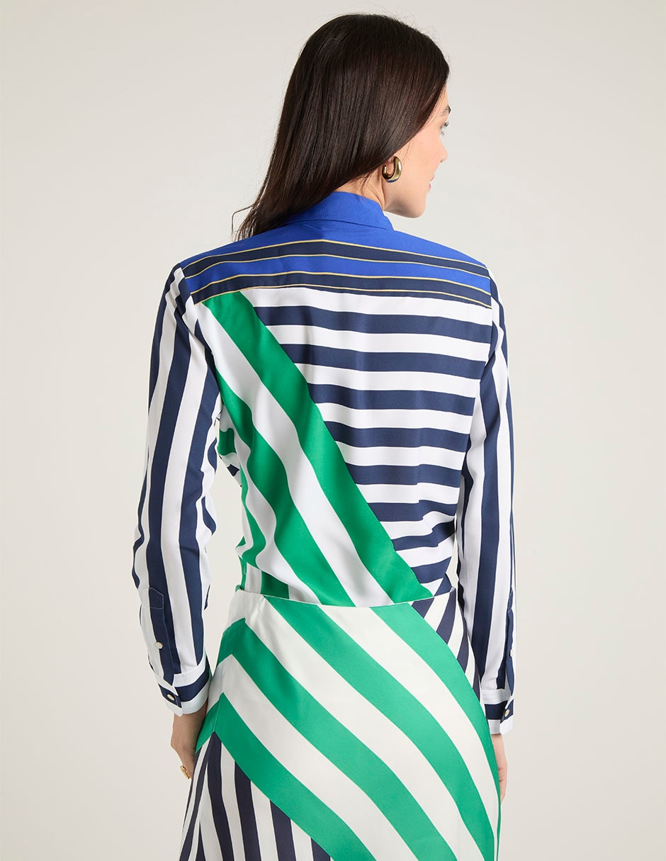 Blusa camisera manga larga para mujer 6