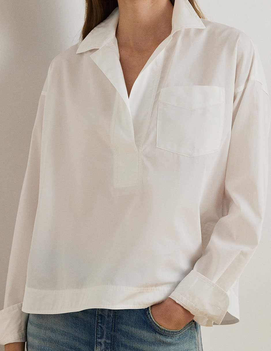 Blusa camisera manga larga para mujer 4