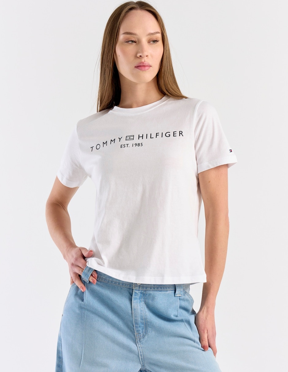 Playera manga corta cuello redondo para mujer