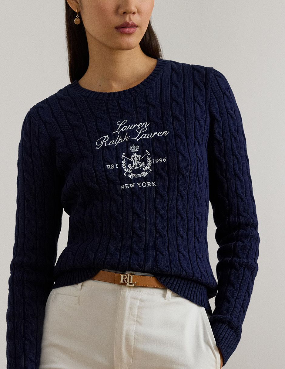 Suéter Lauren Petite cuello redondo para mujer