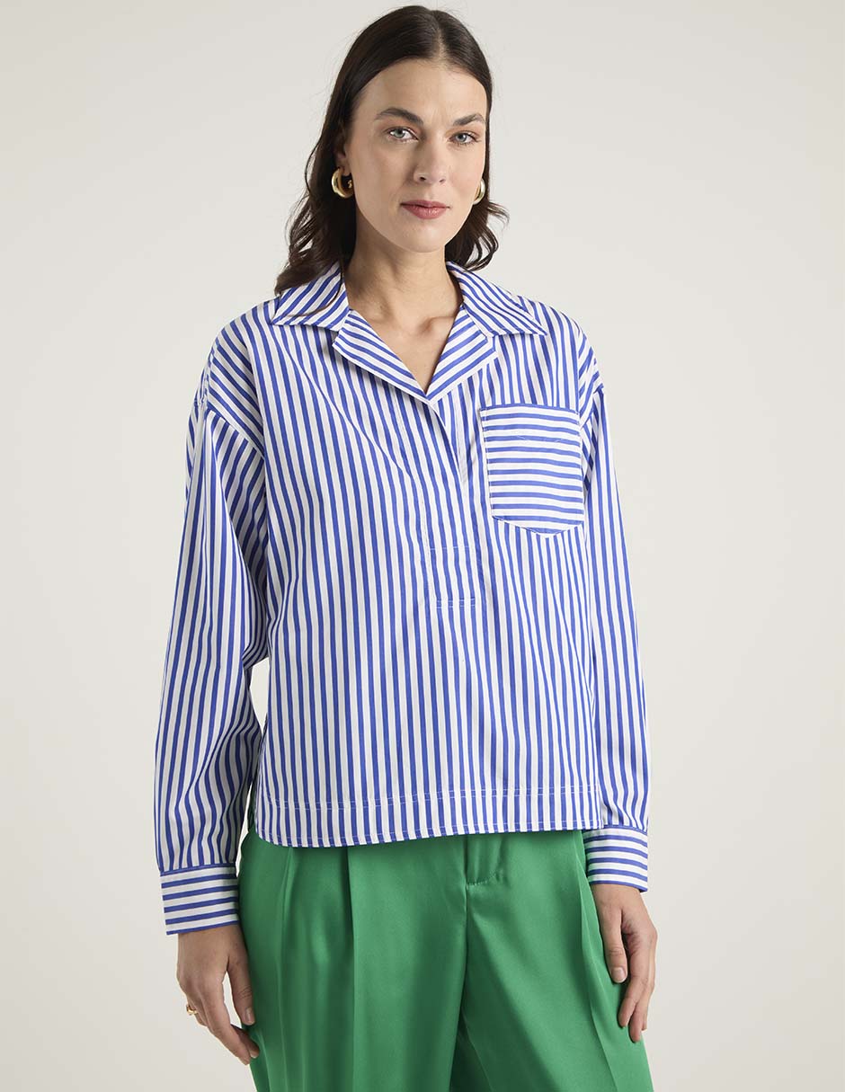 Blusa camisera manga larga para mujer Blusa camisera manga larga para mujer
