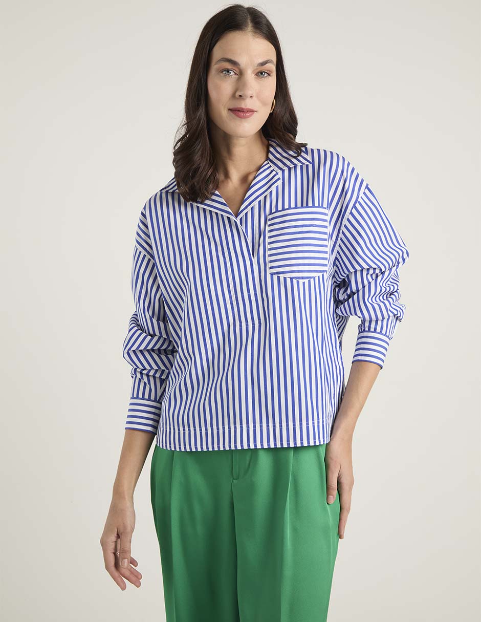 Blusa camisera manga larga para mujer 2