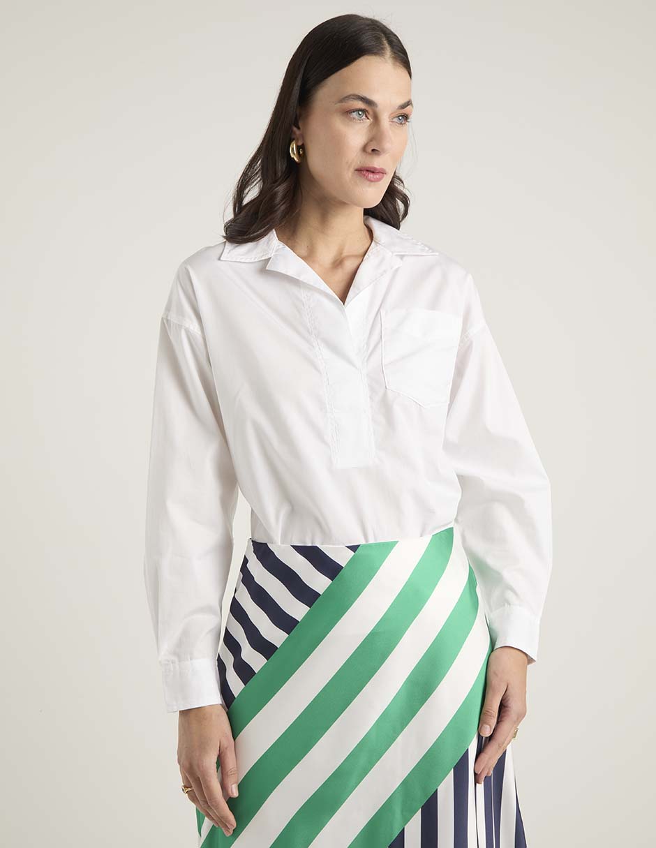Blusa camisera manga larga para mujer 2