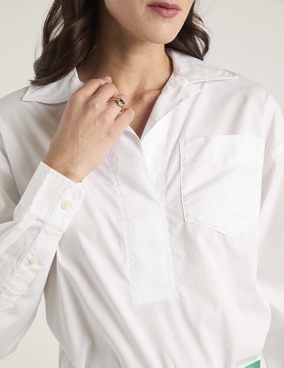Blusa camisera manga larga para mujer 4