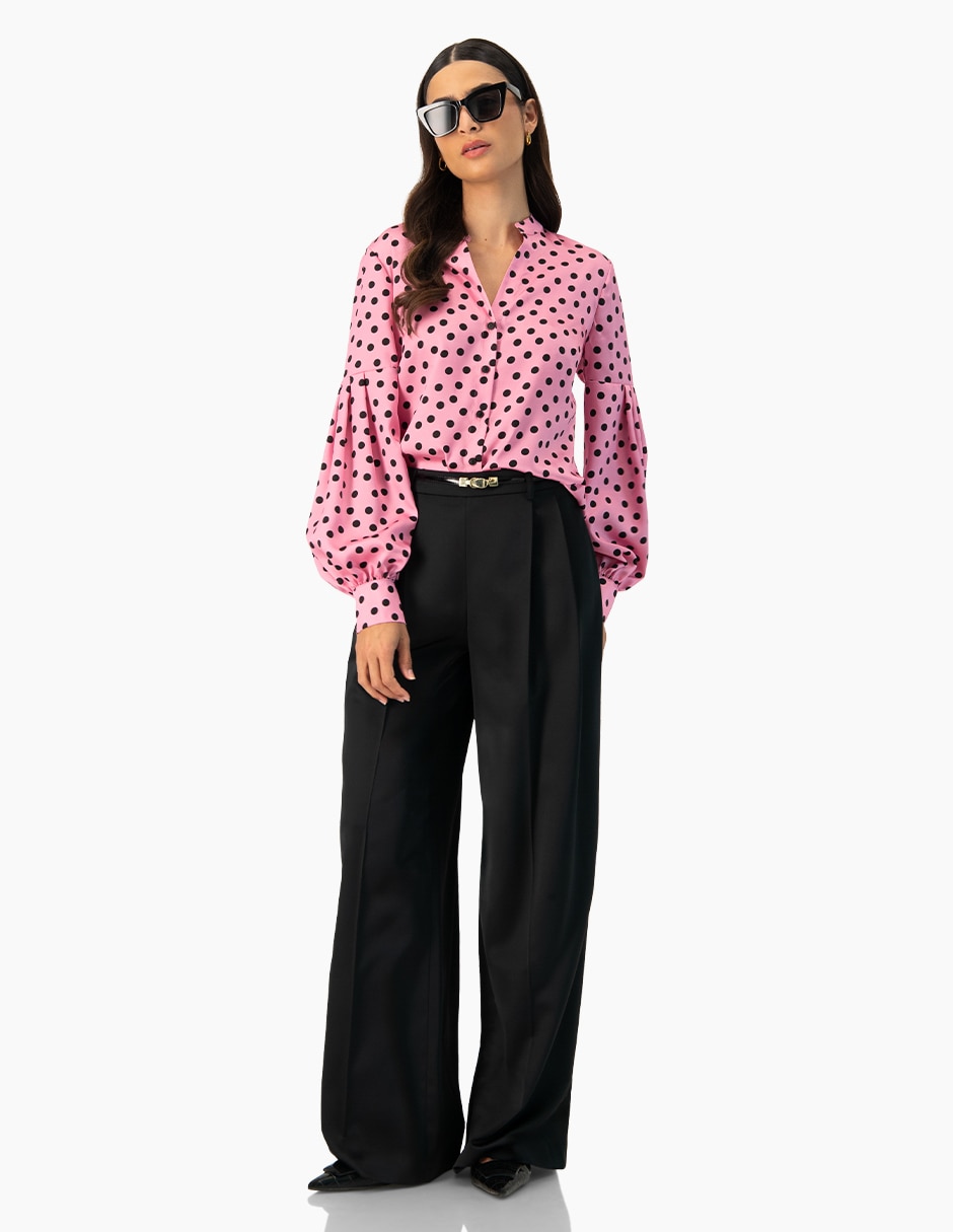 Blusa camisera manga larga para mujer 4