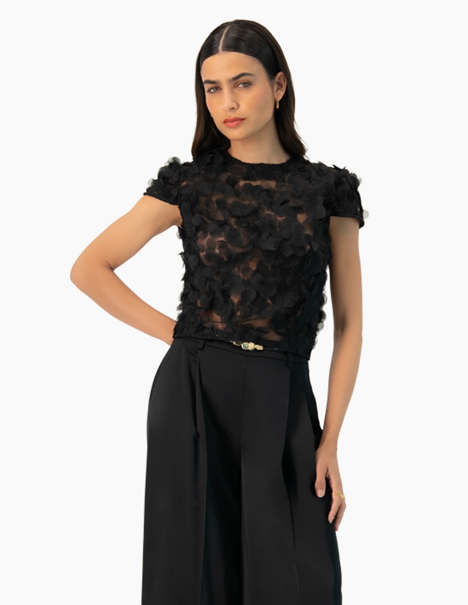Blusa manga corta para mujer