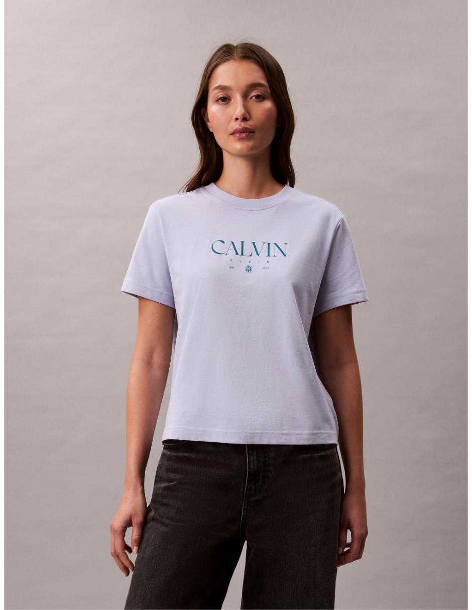 Playera manga corta cuello redondo para mujer