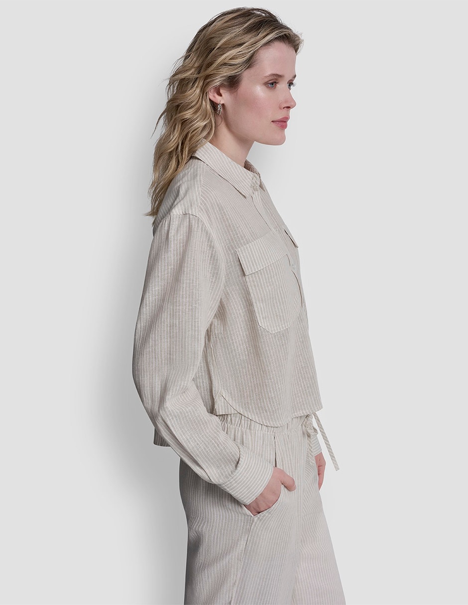 Blusa camisera manga larga para mujer 4
