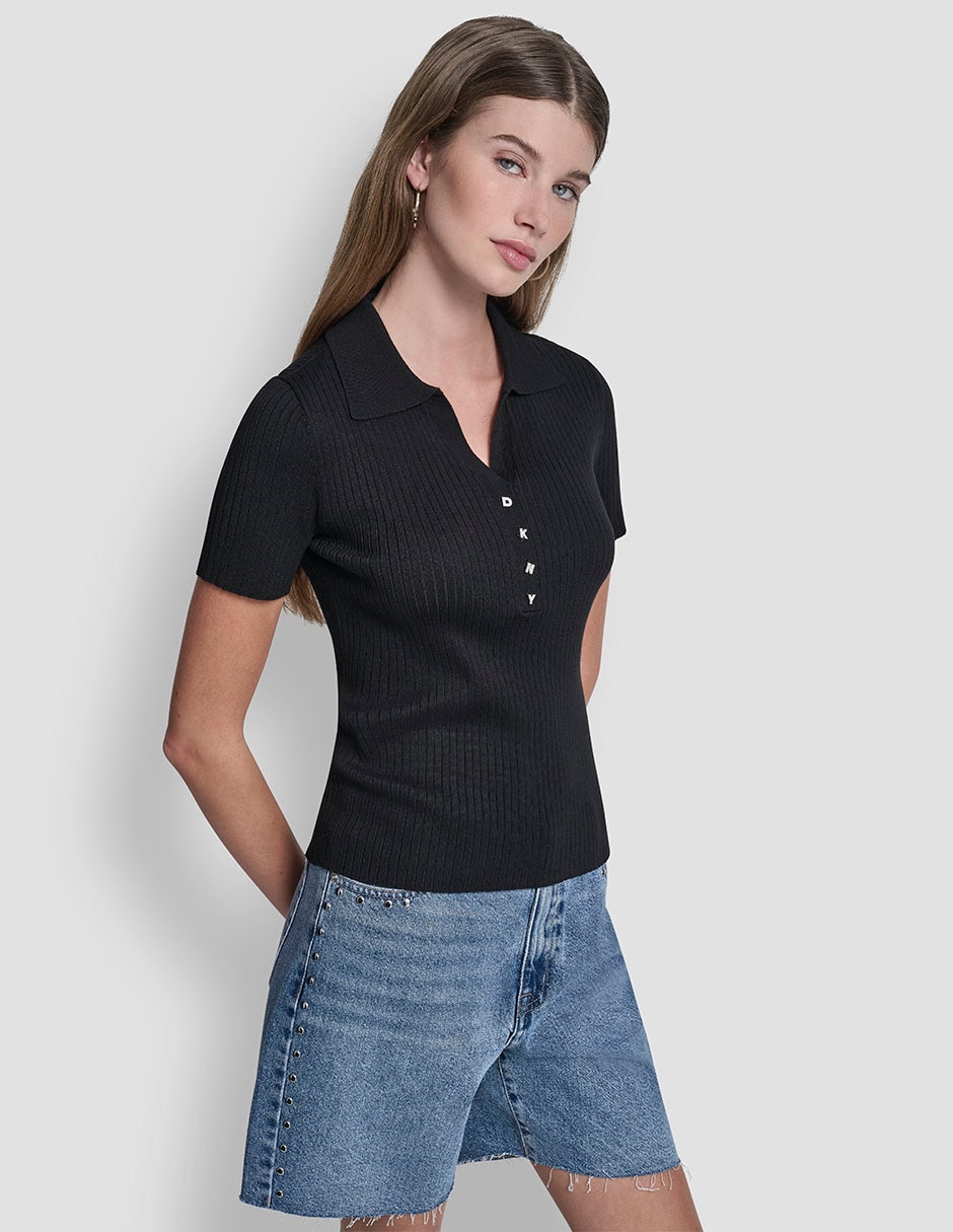 Top cuello camisero escote V 4