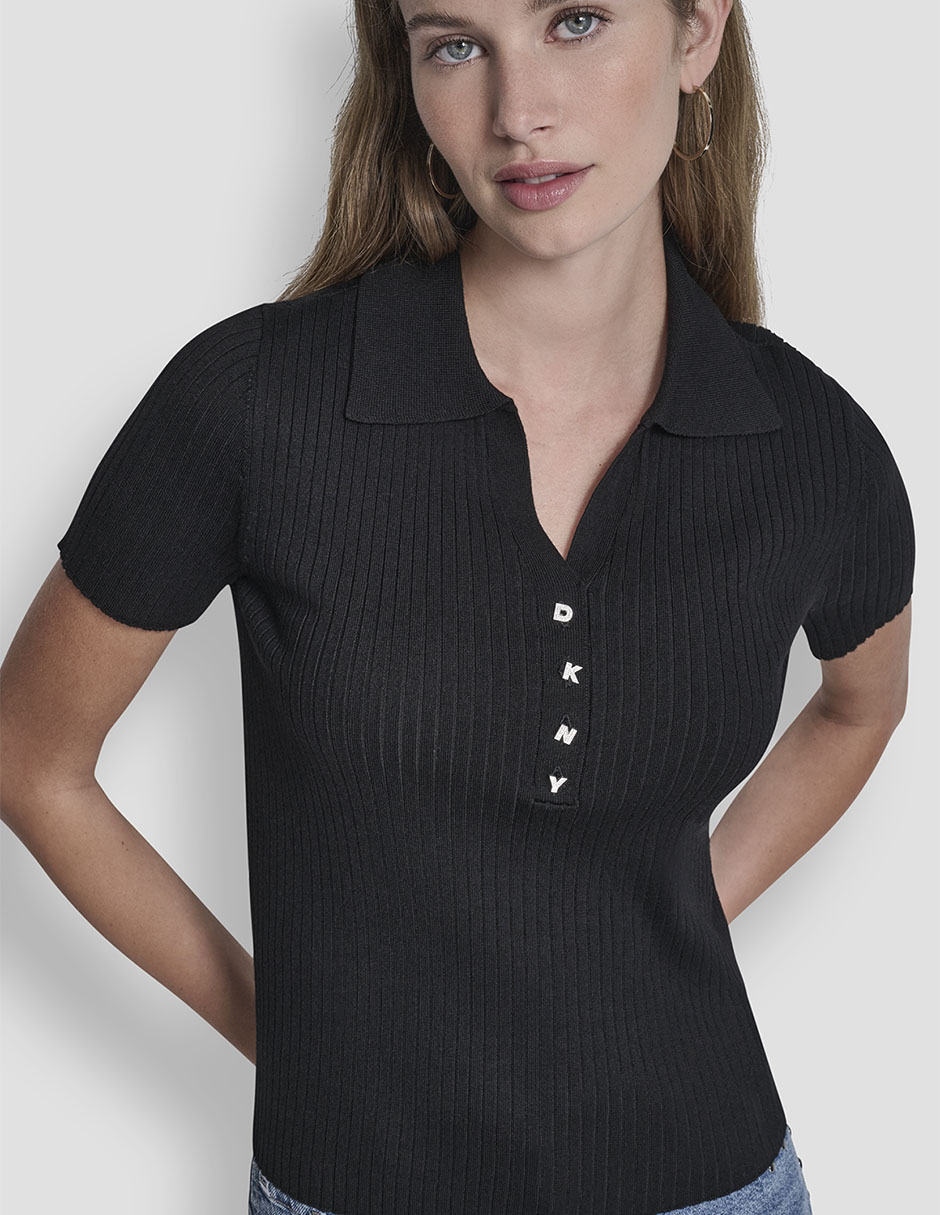Top cuello camisero escote V 5