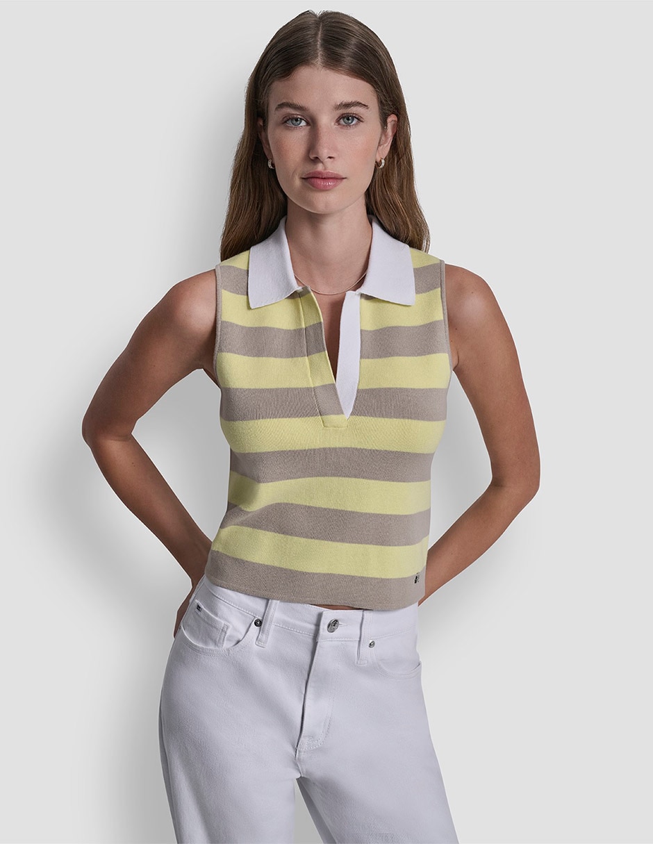 Top cuello camisero