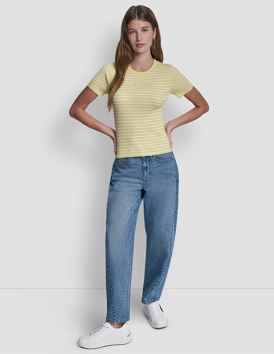 Playera manga corta cuello redondo para mujer 5