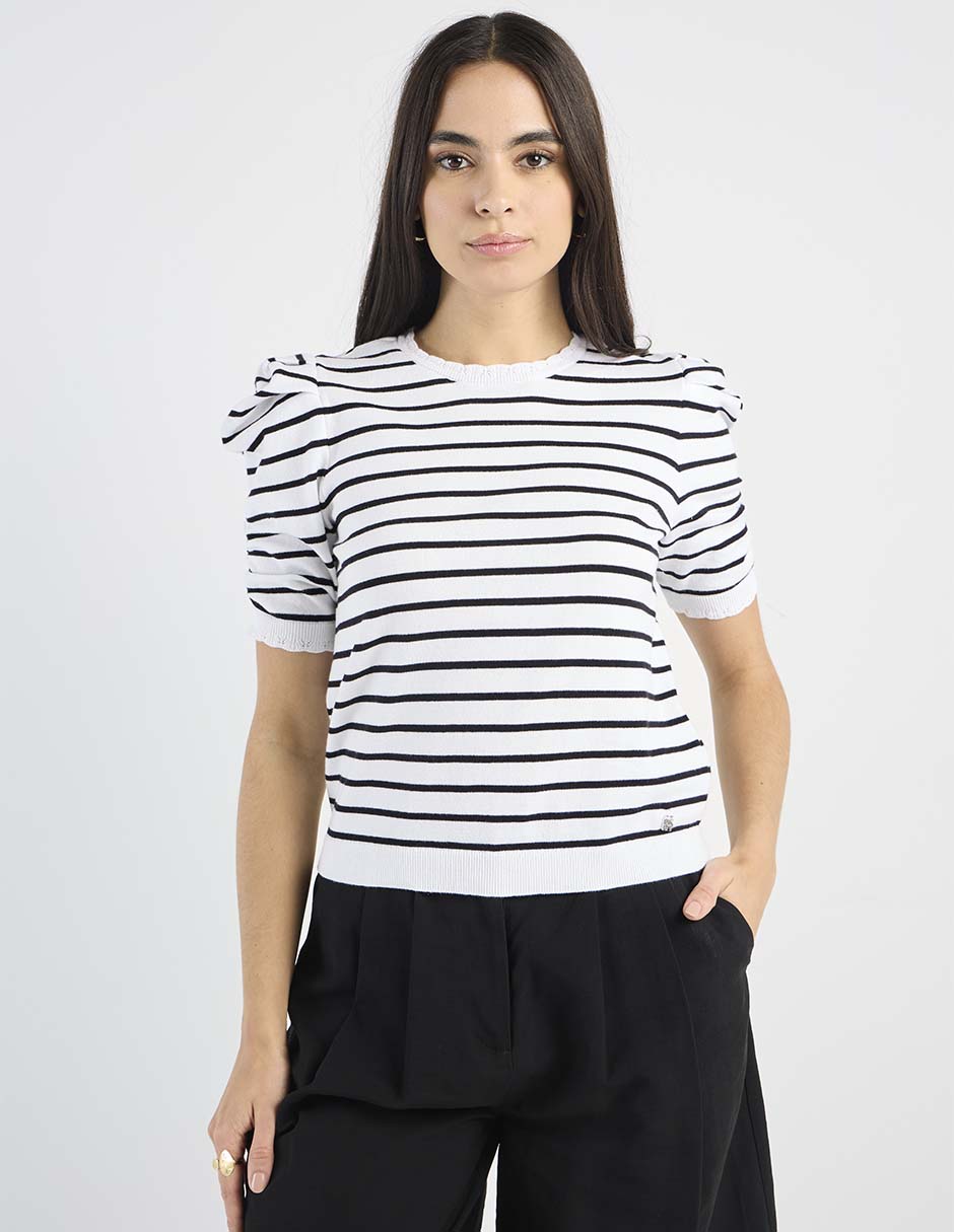 Top cuello redondo