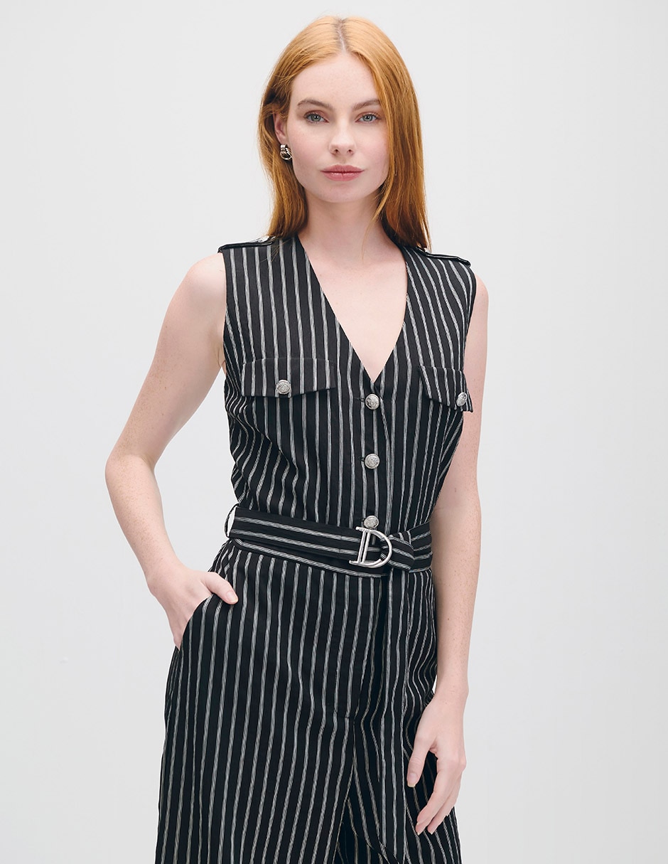 Jumpsuit estampado a rayas para mujer 2