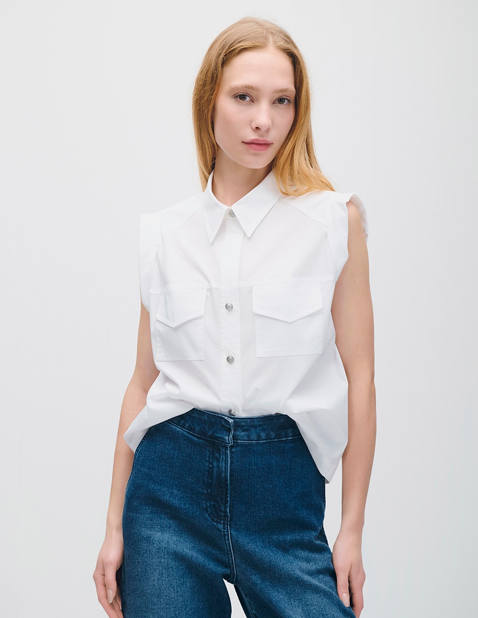 Blusa Azur sin manga para mujer