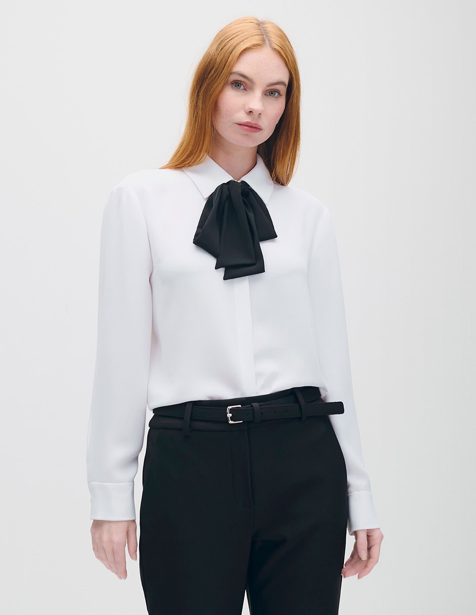 Blusa camisera Azur manga larga para mujer Blusa camisera Azur manga larga para mujer