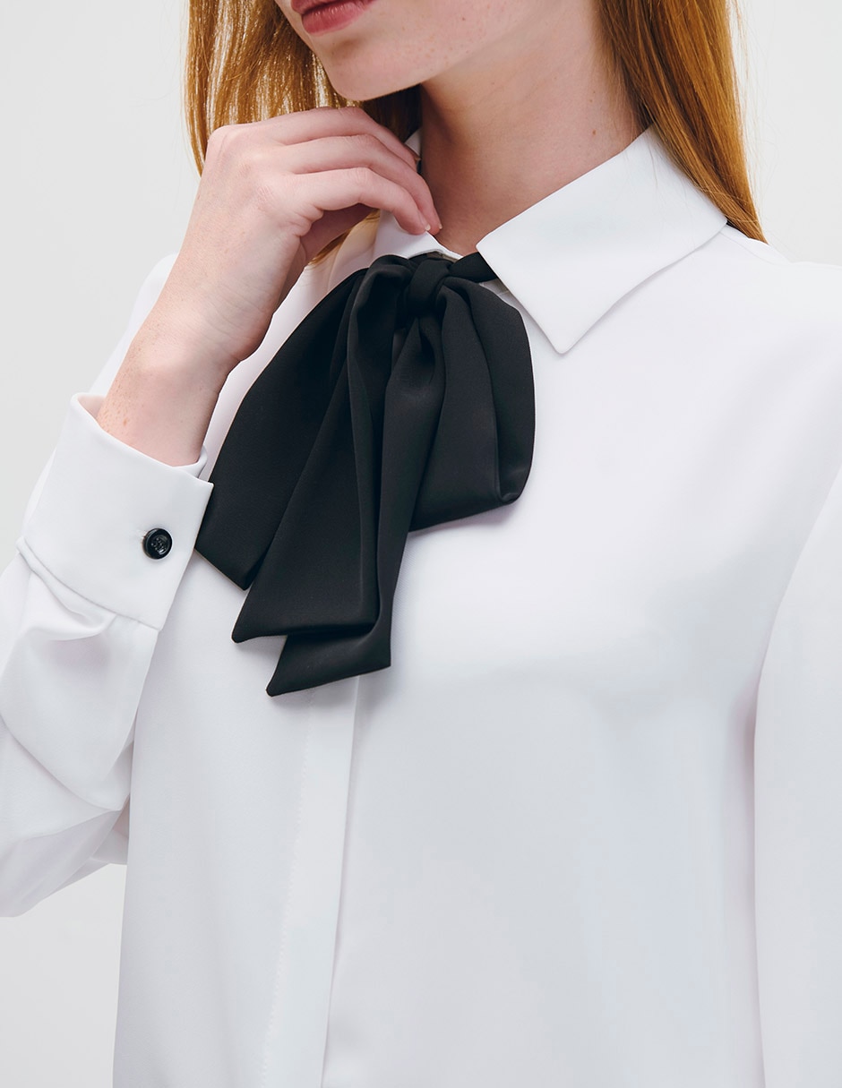 Blusa camisera Azur manga larga para mujer 4