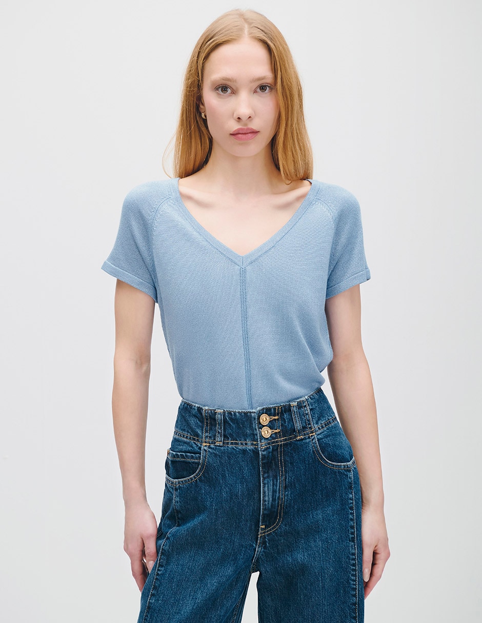 Blusa Azur manga corta para mujer