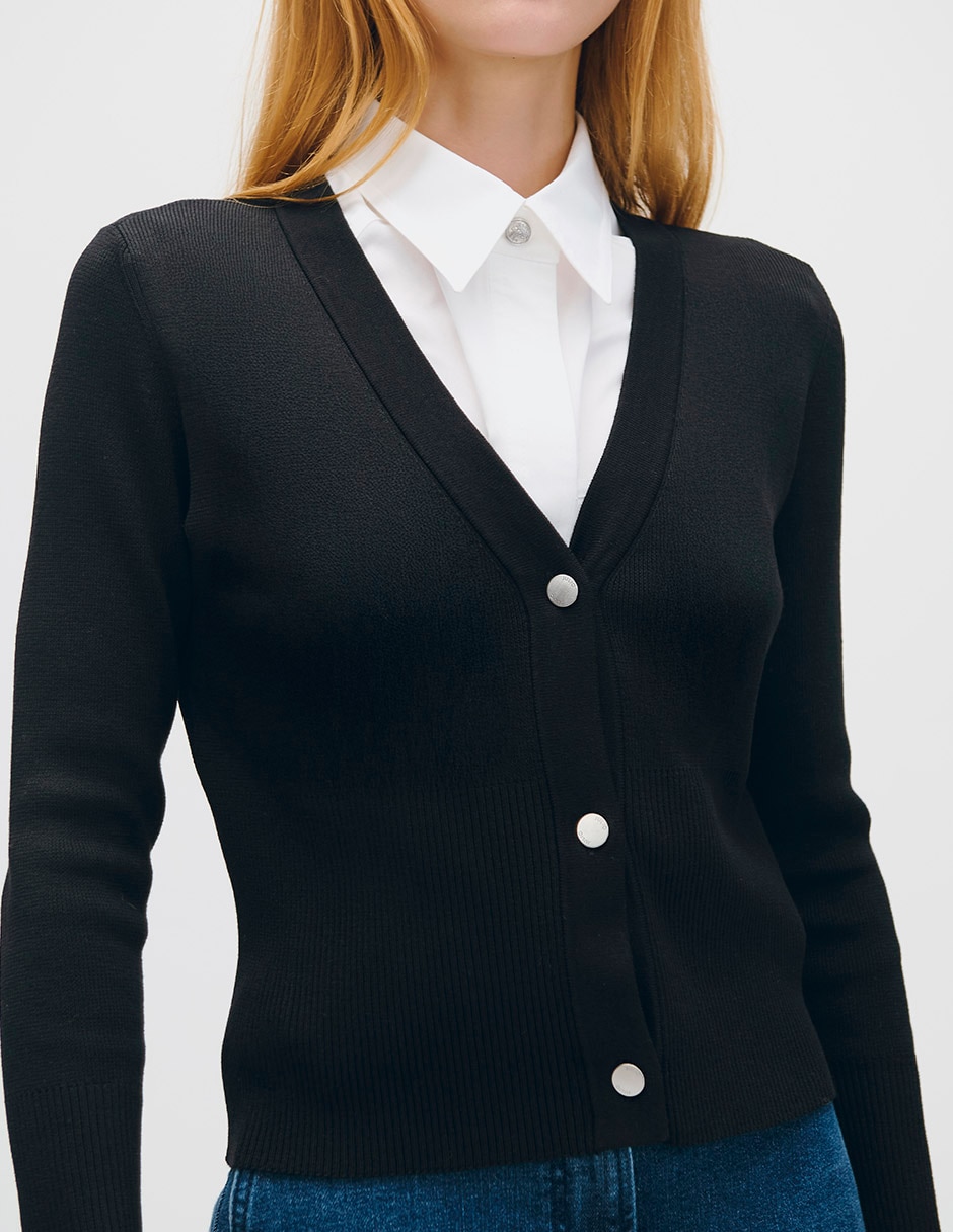 Suéter cuello V para mujer 4