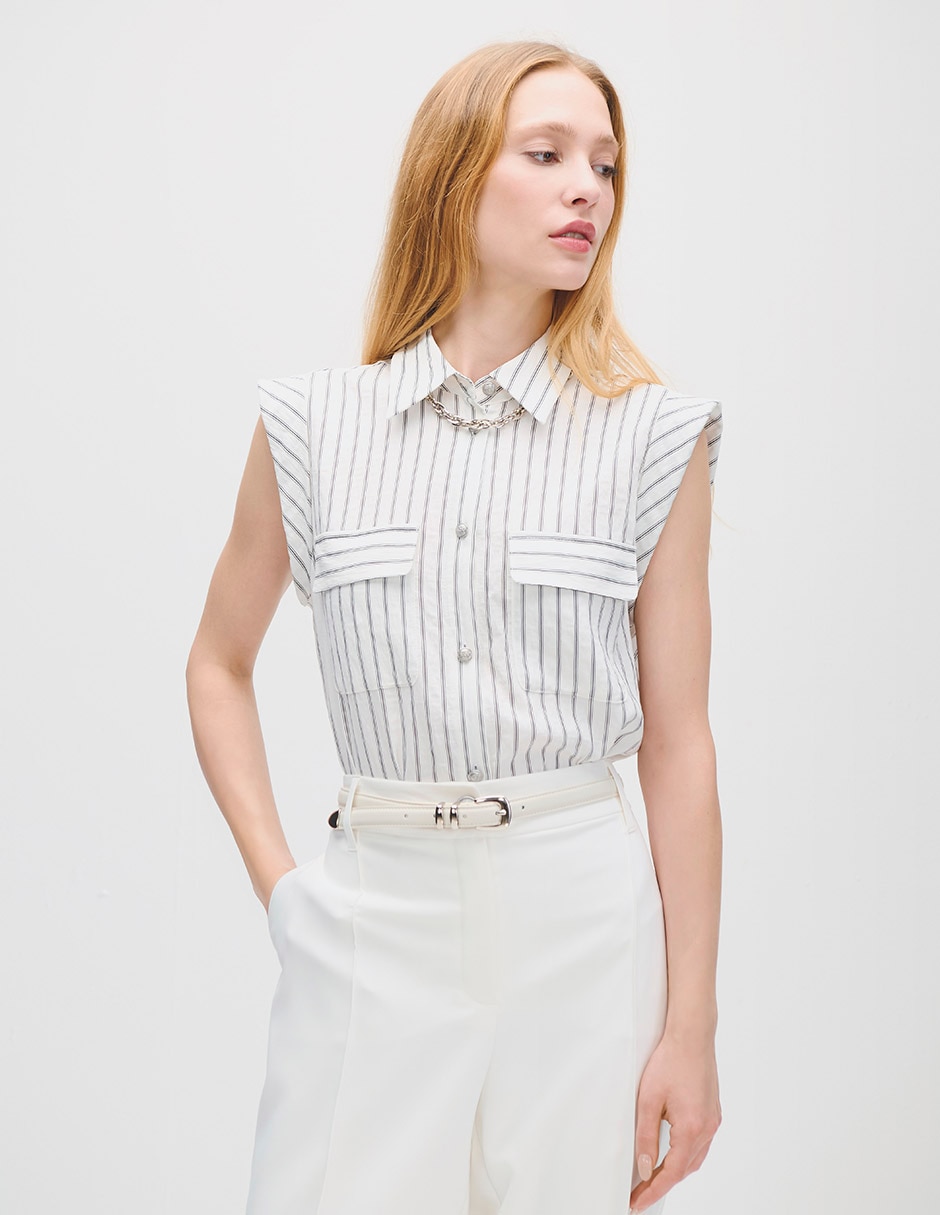 Blusa Azur sin manga para mujer