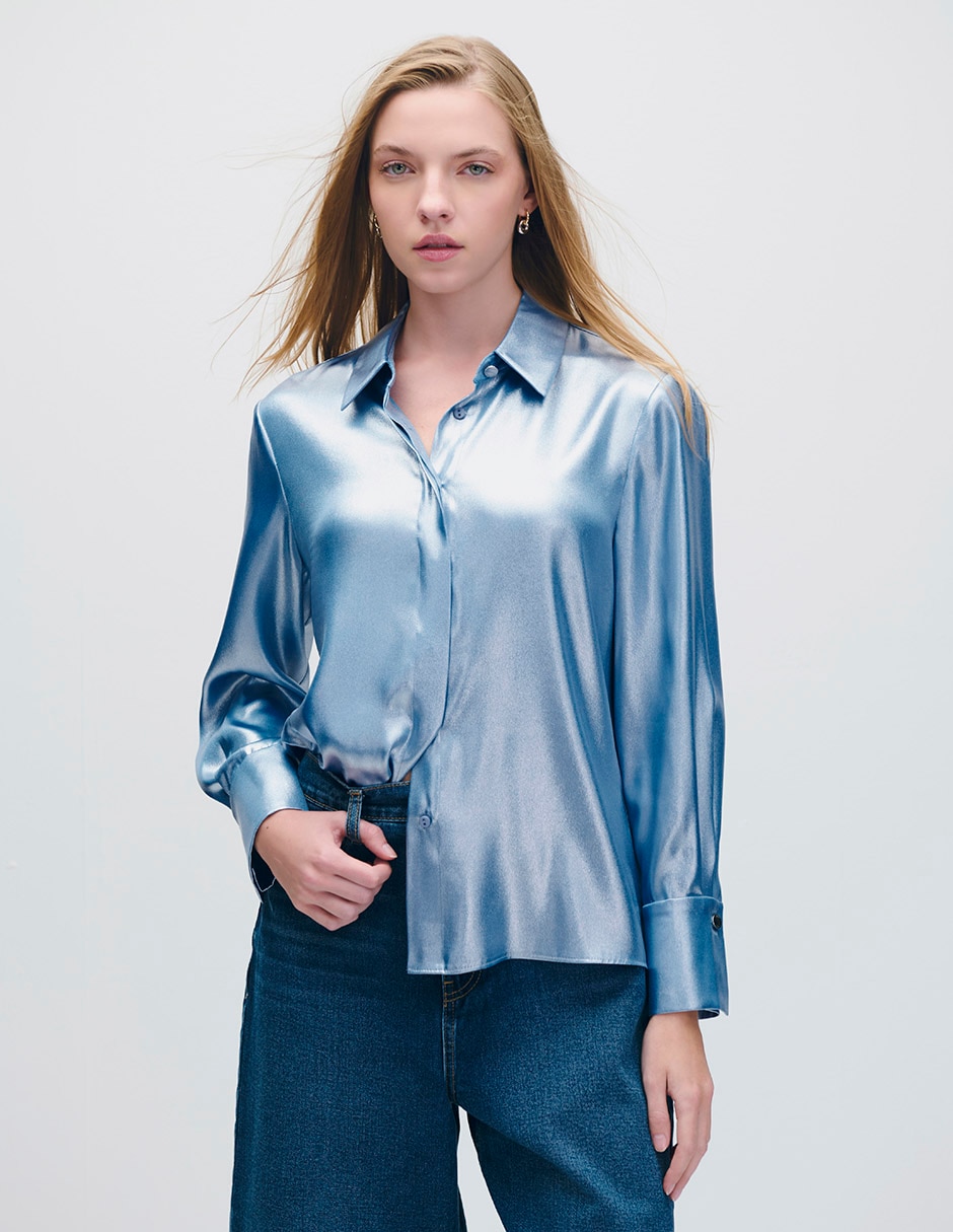Blusa manga larga para mujer