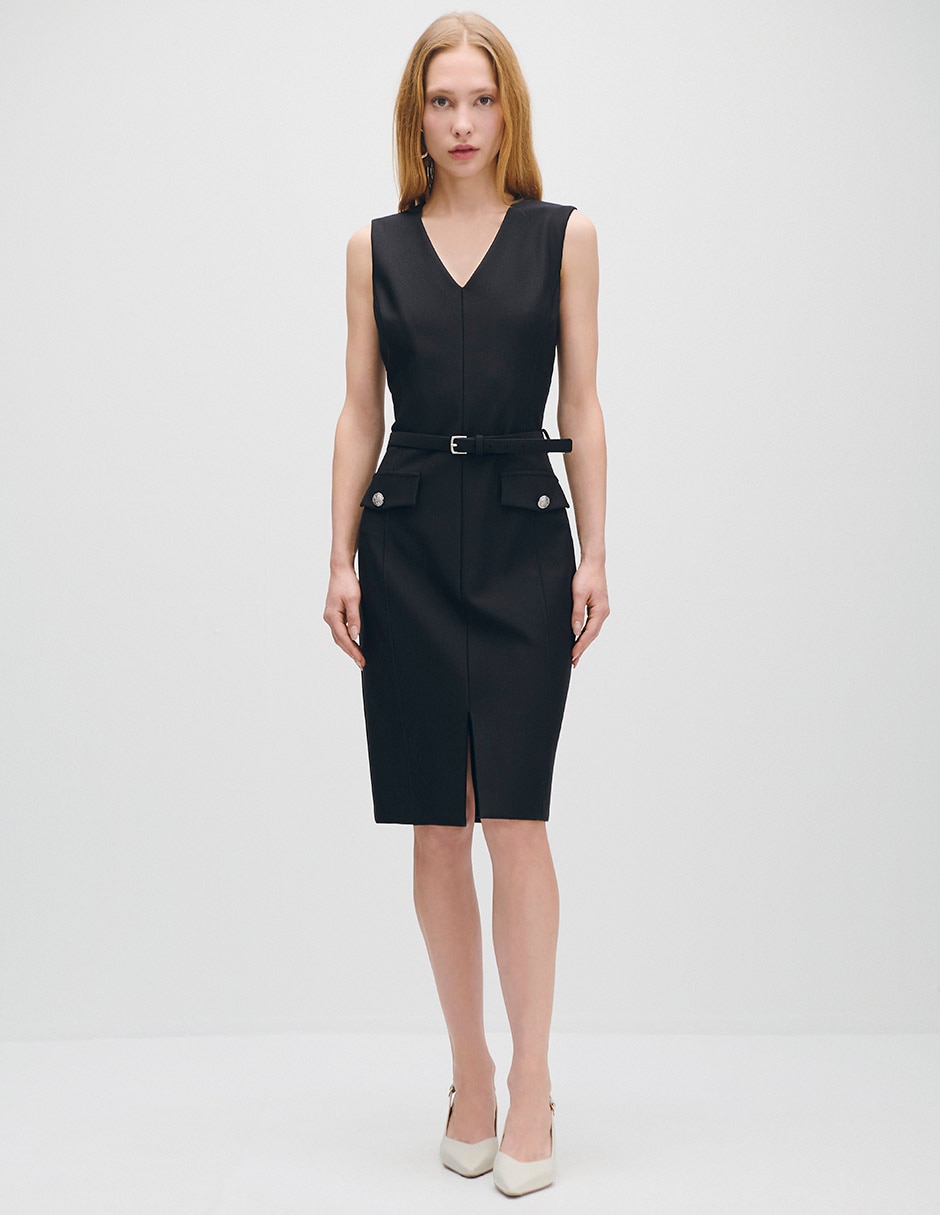 Vestido midi casual Azur para mujer Vestido midi casual Azur para mujer