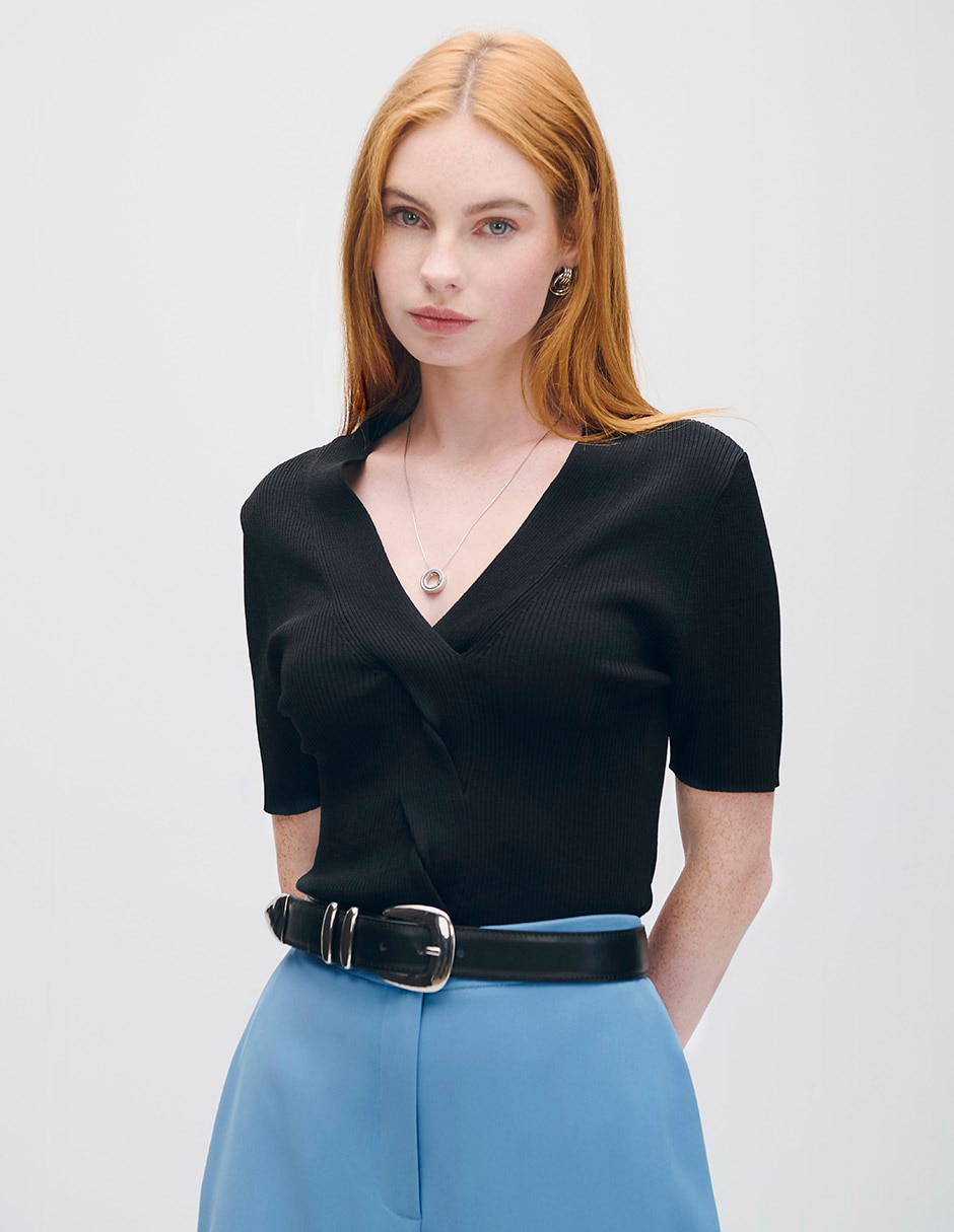 Blusa Azur manga corta para mujer