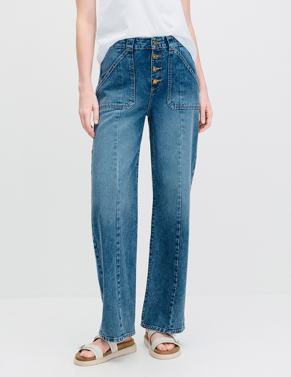 Jeans wide leg para mujer