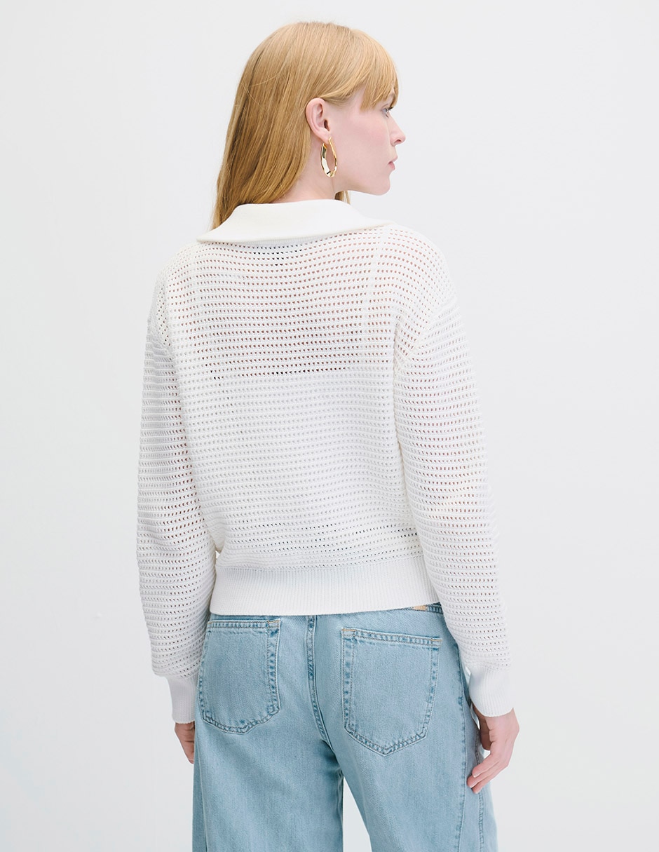 Suéter cuello con cierre para mujer 3
