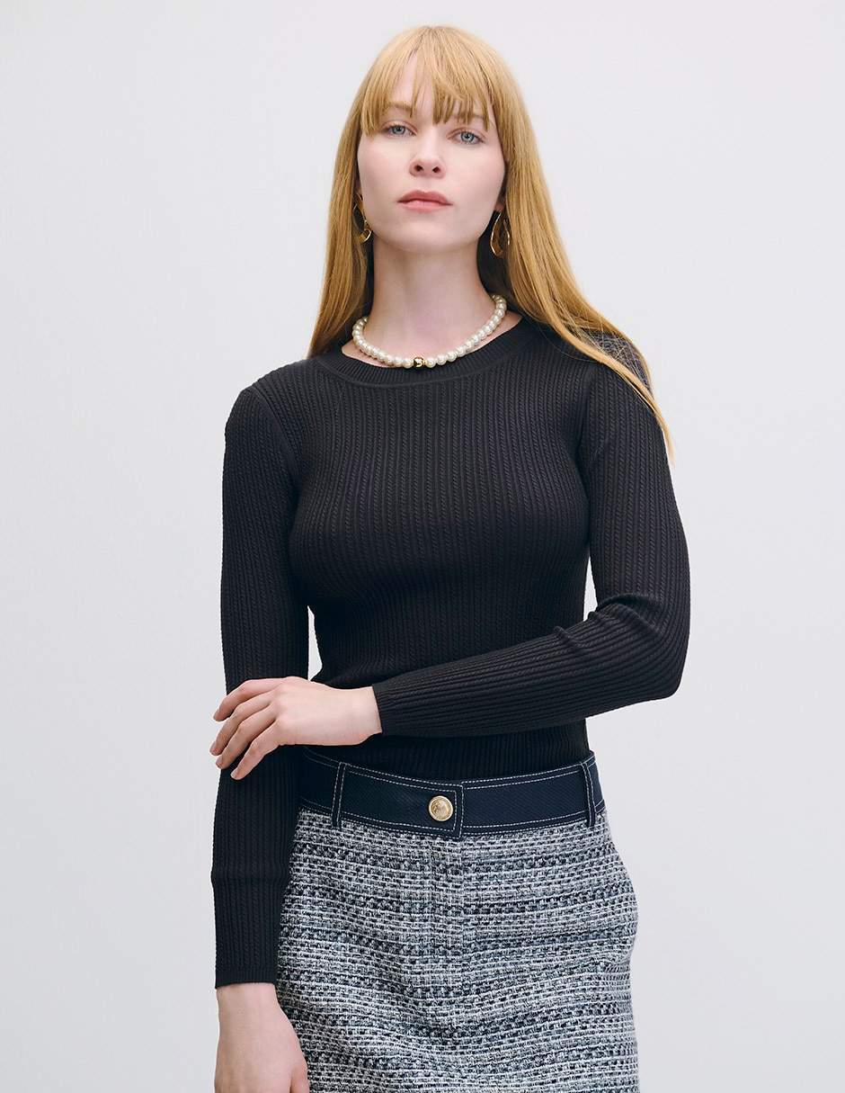 Suéter cuello redondo para mujer