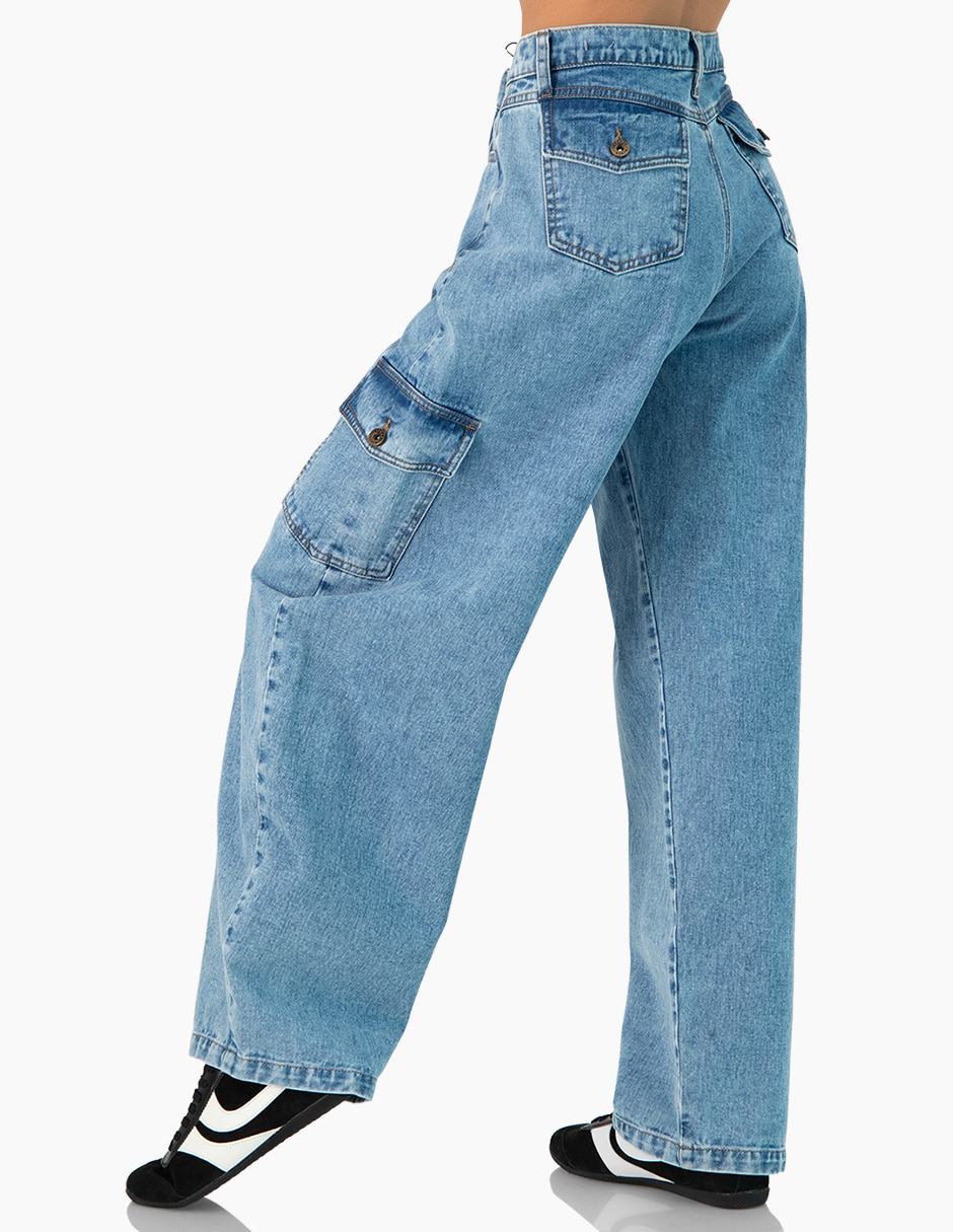 Jeans cargo slim para mujer 2