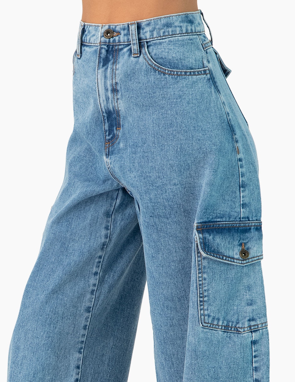 Jeans cargo slim para mujer 5