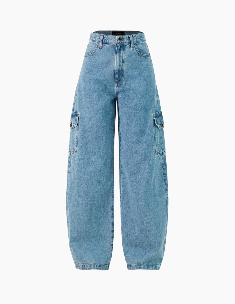 Jeans cargo slim para mujer 6
