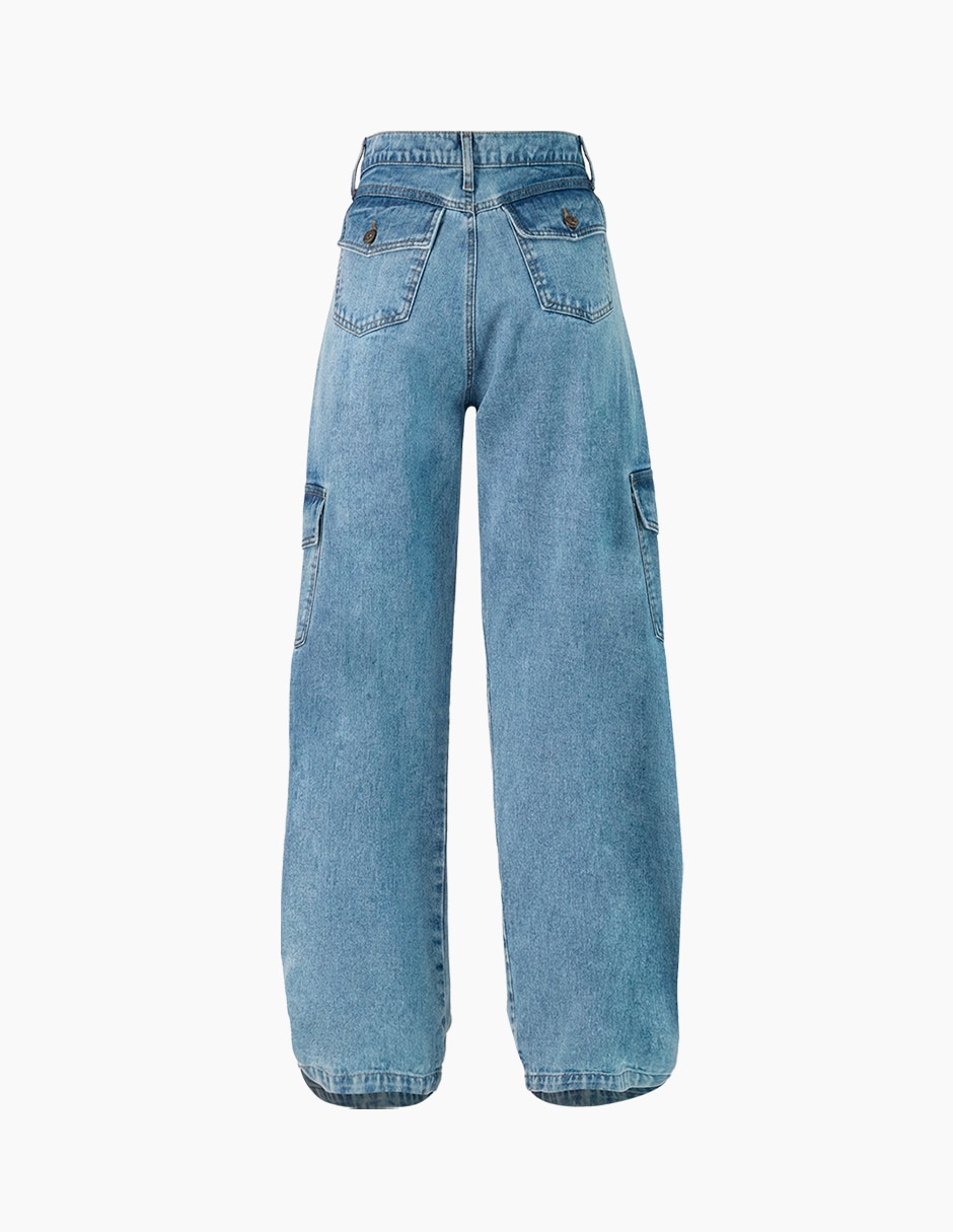 Jeans cargo slim para mujer 7