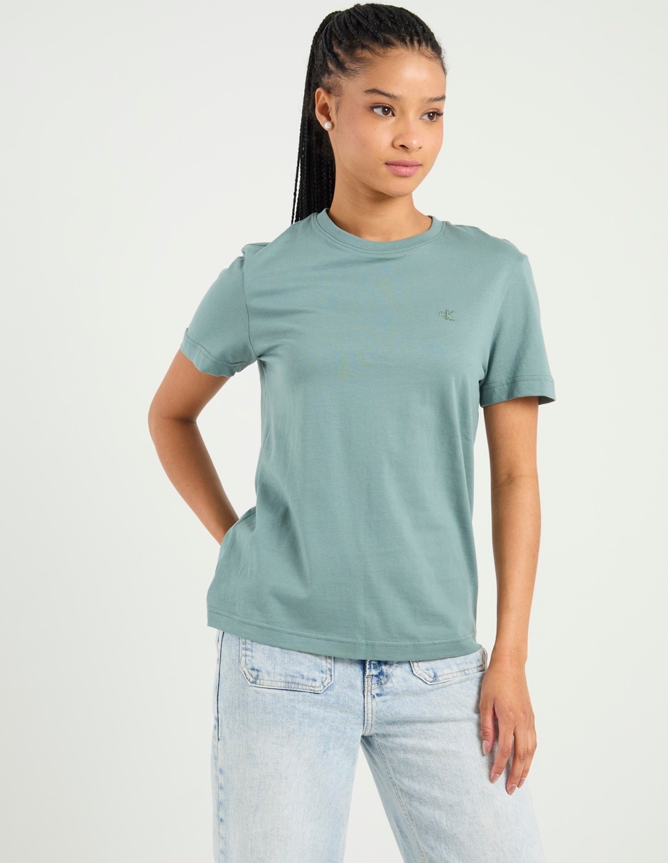 Playera manga corta cuello redondo para mujer