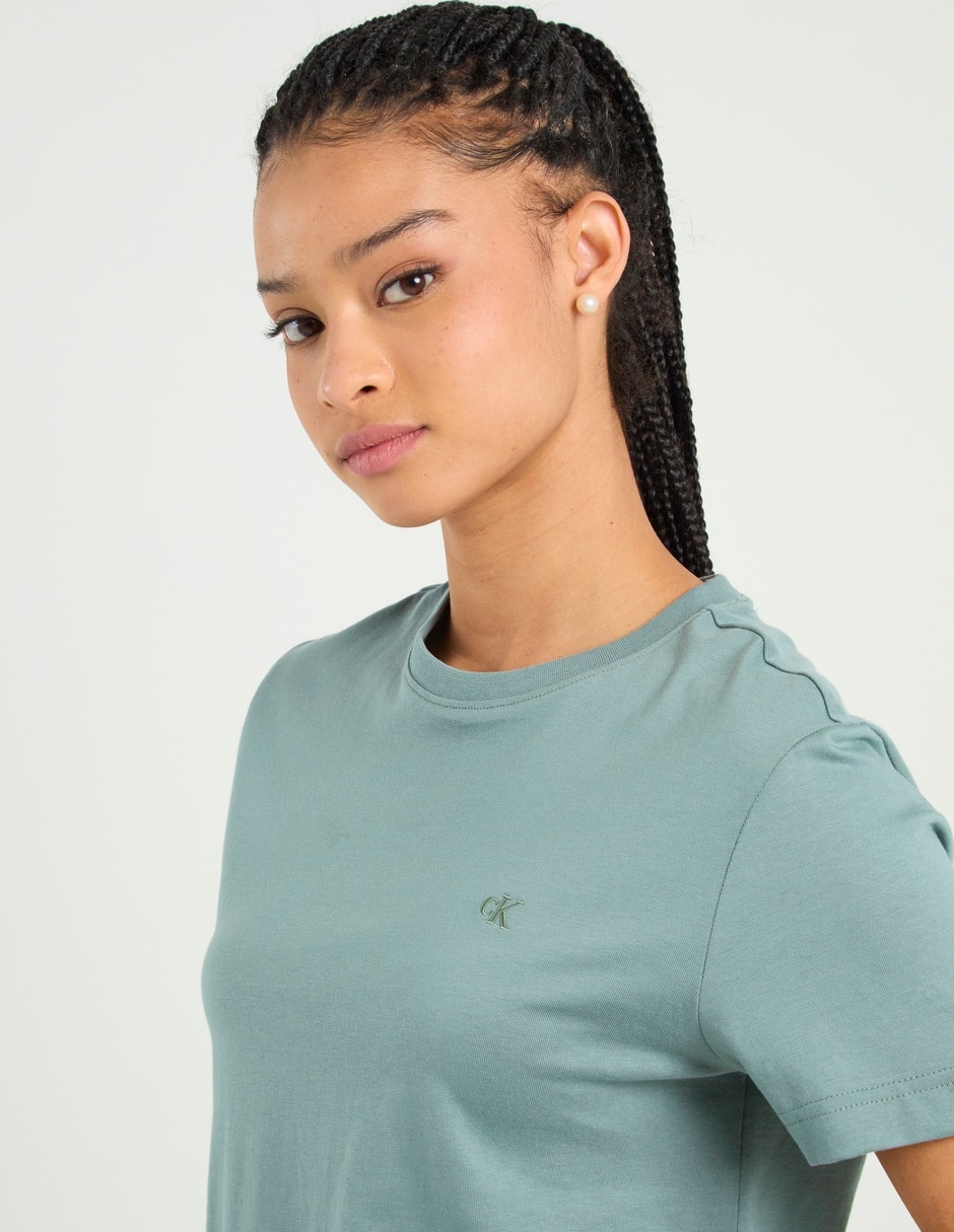 Playera manga corta cuello redondo para mujer 4