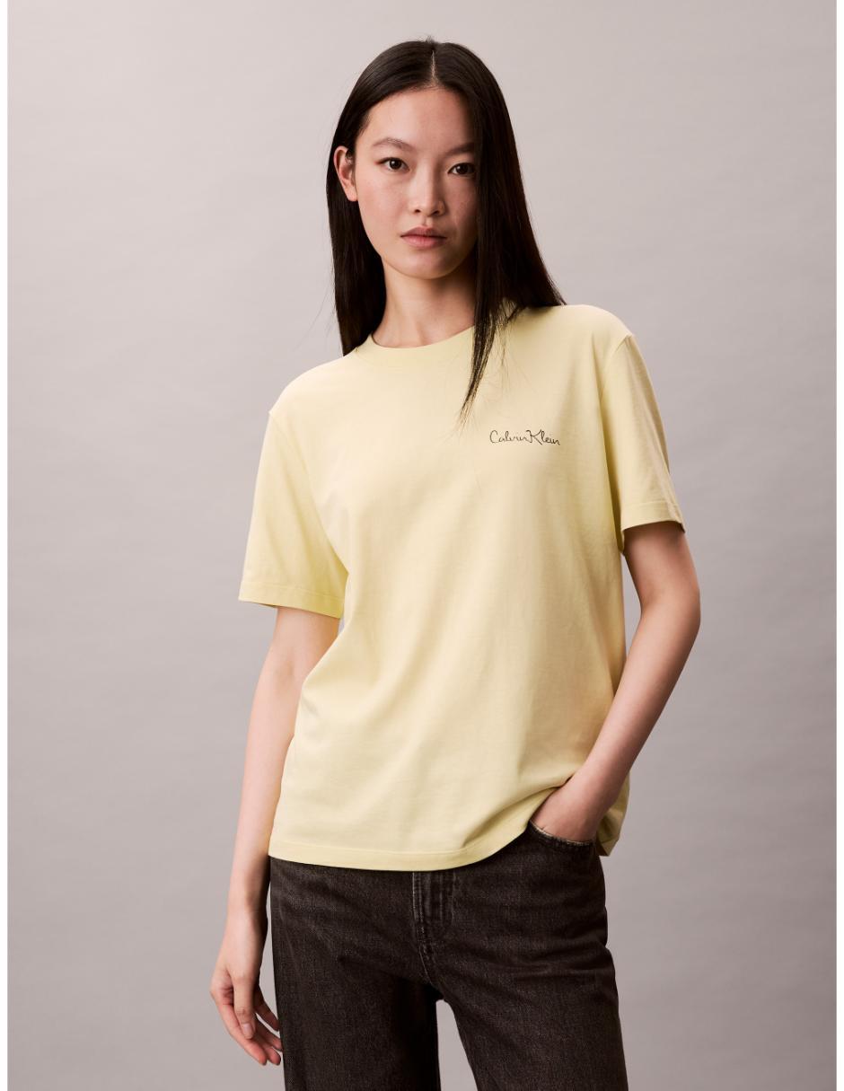 Playera manga corta cuello redondo para mujer
