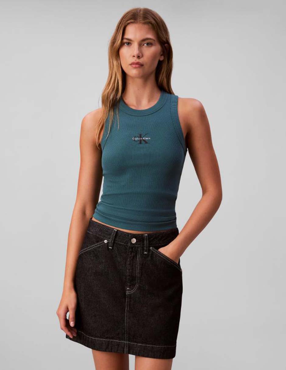 Top cuello redondo