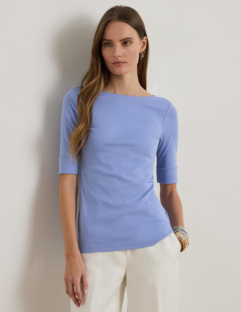Blusa manga al codo para mujer